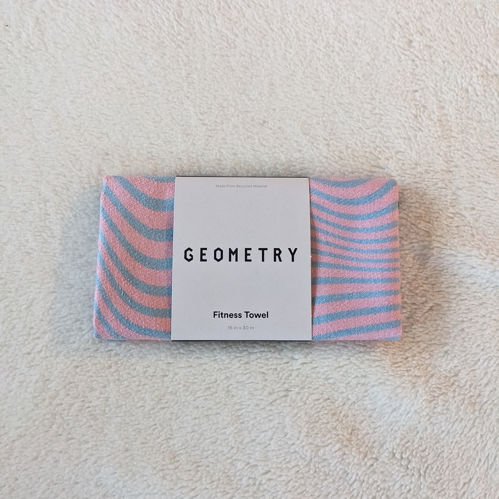 Pink and Blue Geometric Pattern Fitness Towel